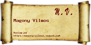 Magony Vilmos névjegykártya